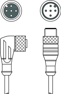 Leuze KDS U-M12-5W-M12-5A-P1-030-3DP Interconnection cable