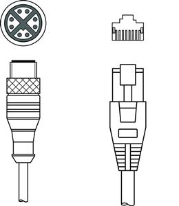 Leuze KSS GB-M12-8A-RJ45-A-P7-100 Interconnection cable