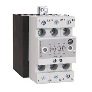 Allen Bradley 156-C3P20NAD Three Phase Solid State Contactor with three switched poles 20 amps @ 40 C 240 volts AC maximum with DC control 5 to 32 V DC