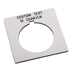 Allen Bradley 800H-W500E 30mm 800H White Custom Text Legend Plate