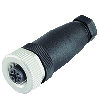 Pepperl+Fuchs V1-G-BK Female connector M12 straight A-coded 4-pin, for cable diameter 4 - 6 mm, field-attachable