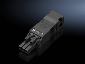 Rittal SZ 2500.600 SZ Jack, for power supply and through-wiring, 3-pole, 100-240 V, Connection accessories for self-assembly