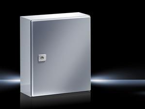 Rittal AE 1005.500 AE Compact enclosure, WHD: 300x380x210 mm, Stainless steel 14404, with mounting plate, single-door, with one cam lock