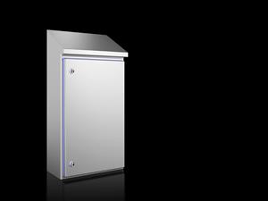 Rittal HD 1308.600 HD Compact enclosure, WHD: 390x650(H1)x769(H2)x210 mm, Stainless steel 14301, with mounting plate, with hinged door and silicone seal