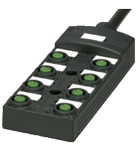 Pepperl+Fuchs V1-8A-E2-5M-PUR Octuple splitter box with M12 connector with trunk cable