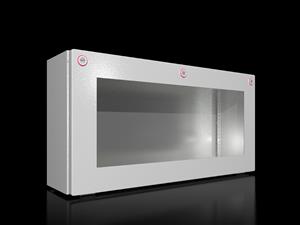 Rittal KX 1612.000 KX Bus enclosure, WHD: 600x300x155 mm, sheet steel, with solid base, with hinged cover and viewing window