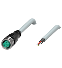 Pepperl+Fuchs V19-G-2M-PUR-ABG Female cordset single-ended M12 straight A-coded, 8-pin, PUR cable grey, shielded