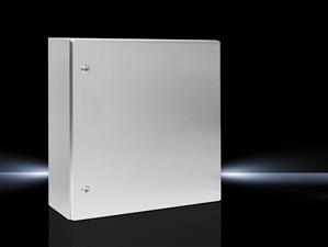 Rittal AE 1010.500 AE Compact enclosure, WHD: 600x600x210 mm, Stainless steel 14404, with mounting plate, single-door, with two cam locks