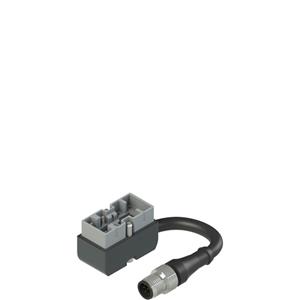 Pizzato VN CM12DM0.2 Metal connector with cable and M12 connector, cable length 02 m, 1NO+2NC