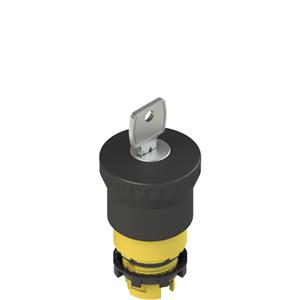 Pizzato E2 1PEBZ4511 Black mushroom pushbutton, release with key