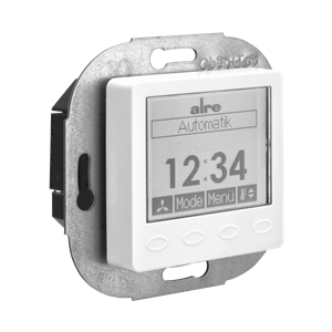 Alre KTRRUu217.456#27/V2 Room thermostat with timer, heating/cooling, flush-mounted, 230V AC, cover 50x50mm, traffic/studio white, gloss