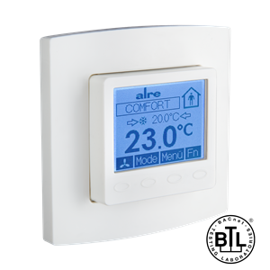 Alre KTRBUu217.456#21 BACnet room controller flush-mounted, 230V AC, alre frame, cover 50x50mm, pure white, gloss