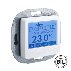 Alre KTRBUu217.456#09 BACnet room controller flush-mounted, 230V AC, cover 50x50mm, pearl white, gloss