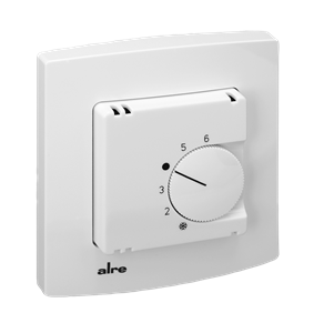 Alre RTBSU-401.000#21 Room thermostat, flush-mounted, 230V AC, NC contact, alre frame, cover 50x50mm, pure white, gloss