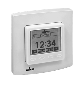 Alre FTRFUd210.123#21 Wireless room temperature sensor with timer, flush-mounted, alre frame, cover 50x50mm, pure white, gloss