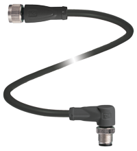 Pepperl+Fuchs V1-G-BK0,75M-PVC-U-V1-W-Y30643 Cordset, M12 socket to M12 socket, PVC cable, 4-pin