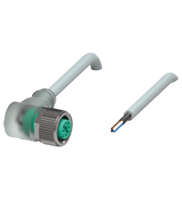Pepperl+Fuchs V1-W-A2-50M-PUR-ABG0 Female cordset single-ended M12 straight A-coded, LED 4-pin, PUR cable grey, shielded
