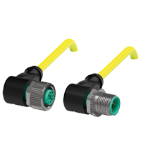 Pepperl+Fuchs V1-W-YE5M-PVC-U-V1-W Cordset M12 socket angled to M12 plug angled A-coded, 4-pin, PVC cable yellow, UL approved