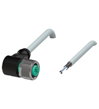 Pepperl+Fuchs V15-W-2M-PVC-ABG Female cordset single-ended M12 angled A-coded, 5-pin, PVC cable grey, shielded