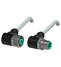 Pepperl+Fuchs V15-W-3M-PUR-ABG-V15-W Cordset M12 socket angled to M12 plug angled A-coded, 5-pin, PUR cable grey, shielded