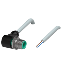 Pepperl+Fuchs V1S-W-2M-PUR Male cordset single-ended M12 angled A-coded, 4-pin, PUR cable grey