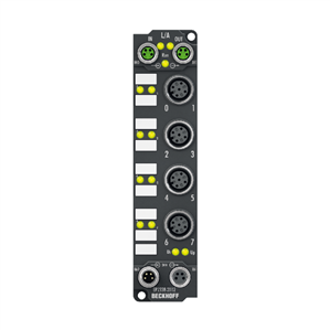 Beckhoff EP2338-2002 EtherCAT Box, 8-channel digital combi, 24 V DC, 10 µs, 05 A, M12
