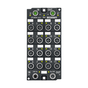 Beckhoff EP2809-0021 EtherCAT Box, 16-channel digital output, 24 V DC, 05 A, M8