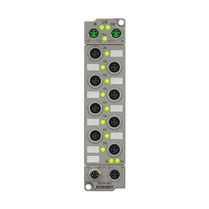 Beckhoff ER2338-0001 EtherCAT Box, 8-channel digital combi, 24 V DC, 10 µs, 05 A, M8, zinc die-cast