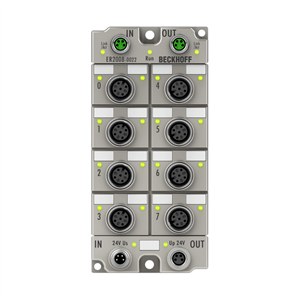 Beckhoff ER2008-0022 EtherCAT Box, 8-channel digital output, 24 V DC, 05 A, M12, zinc die-cast