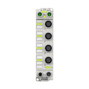 Beckhoff ER3314-0002 EtherCAT Box, 4-channel analog input, temperature, thermocouple, 16 bit, M12, zinc die-cast
