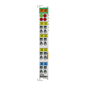 Beckhoff KL3403 Bus Terminal, 3-channel analog input, power measurement, 500 V AC, 1 A, 16 bit
