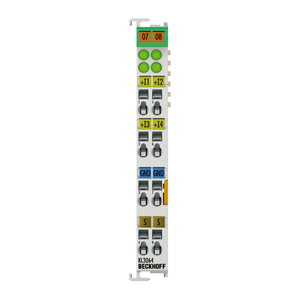 Beckhoff KL3064 Bus Terminal, 4-channel analog input, voltage, 0…10 V, 12 bit, single-ended, with shield connector