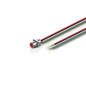 Beckhoff ZK7208-AT12-0xxx B17, ECP cable, PUR, 5 G 15 mm² + (1 x 4 x AWG22), drag chain suitable, key 1 (2 x 24 V DC + PE)