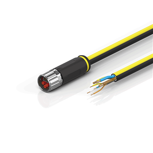 Beckhoff ZK7610-1900-Axxx B17, ENP cable, PUR, 3 G 25 mm² + (1 x 4 x AWG22), drag-chain suitable, key 2 (230 V AC)