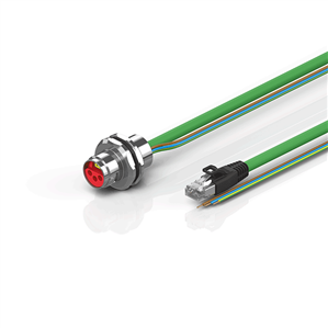 Beckhoff ZK7606-AL00-Axxx B17, ENP cable, PUR, 3 G 15 mm² + (1 x 4 x AWG22), drag chain suitable, key 2 (230 V AC)