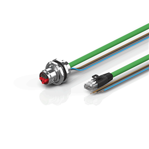 Beckhoff ZK7224-AO00-Axxx B17, ENP cable, PUR, 4 x 15 mm² + (1 x 4 x AWG22), drag-chain suitable, key 1 (2 x 24 V DC)