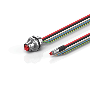 Beckhoff ZK7208-AU00-0xxx B17, ECP cable, PUR, 5 G 15 mm² + (1 x 4 x AWG22), drag chain suitable, key 1 (2 x 24 V DC + PE)