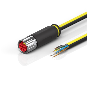 Beckhoff ZK7208-3000-Axxx B17, ENP cable, PUR, 5 G 15 mm² + (1 x 4 x AWG22), drag chain suitable, key 1 (2 x 24 V DC + PE)
