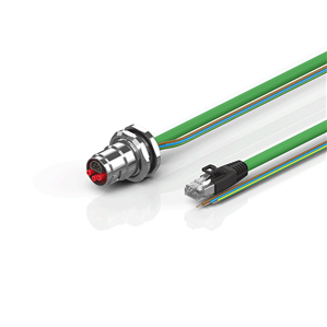 Beckhoff ZK7206-BM00-Axxx B17, ENP cable, PUR, 3 G 15 mm² + (1 x 4 x AWG22), drag chain suitable, key 1 (24 V DC)