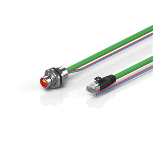 Beckhoff ZK7102-AD00-Axxx B12, ENP cable, PUR, 2 x 075 mm² + (1 x 4 x AWG22), drag chain suitable, key 1 (24 V DC)