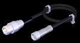 Euchner C-M08F03-02X025PU05,0-M12M04-095357 Connecting cable with 2 plug connectors M8 and M12, 5 m