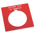Allen Bradley 800H-W300E 30mm 800H Red Custom Text Legend Plate