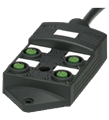 Pepperl+Fuchs V1-4A-E2-5M-PUR Quadruple splitter box with M12 connector with basic cable
