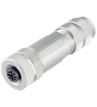 Pepperl+Fuchs V1-G-ABG-PG9 Female connector M12 straight A-coded 4-pin, for cable diameter 5 - 8 mm, shielded, field-attachable