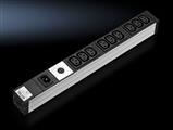 Rittal DK 7240.201 DK Socket strip, IEC 320 socket C13, 9-way, 250 V, 10 A, LHD: 482,6x44x44 mm, For IEC 320 connectors with IEC 320 input