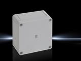 Rittal PK 9506.000 PK Polycarbonate enclosure, WHD: 110x110x66 mm, fibreglass-reinforced polycarbonate, without knockouts, with grey cover