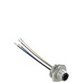Pizzato VF CNM4MM M12 metallic male wired connector, 4 poles, for M20 threads