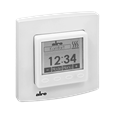 Alre HTRRUu210.021#21/V2 Room/underfloor temperature controller with timer, flush-mounted, alre frame, cover 50x50mm, pure white, gloss