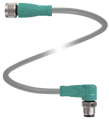 Pepperl+Fuchs V1-G-42-0,3M-PUR-ABG-V1-W-Y Connecting cable, M12 to M12, PUR cable, 4-pin, bridged, shielded