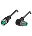 Pepperl+Fuchs V1-G-BK5M-PVC-U-V1-W Cordset M12 socket straight to M12 plug angled A-coded, 4-pin, PVC cable black, UL approved